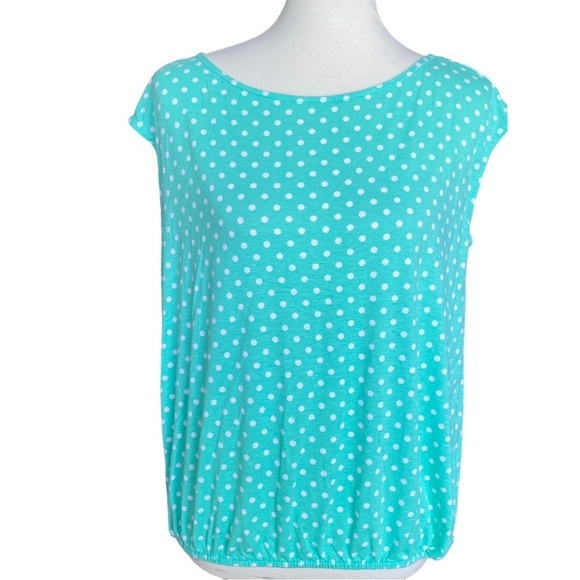 Ann Taylor Green Polka Dot Blouse - Picture 1 of 3